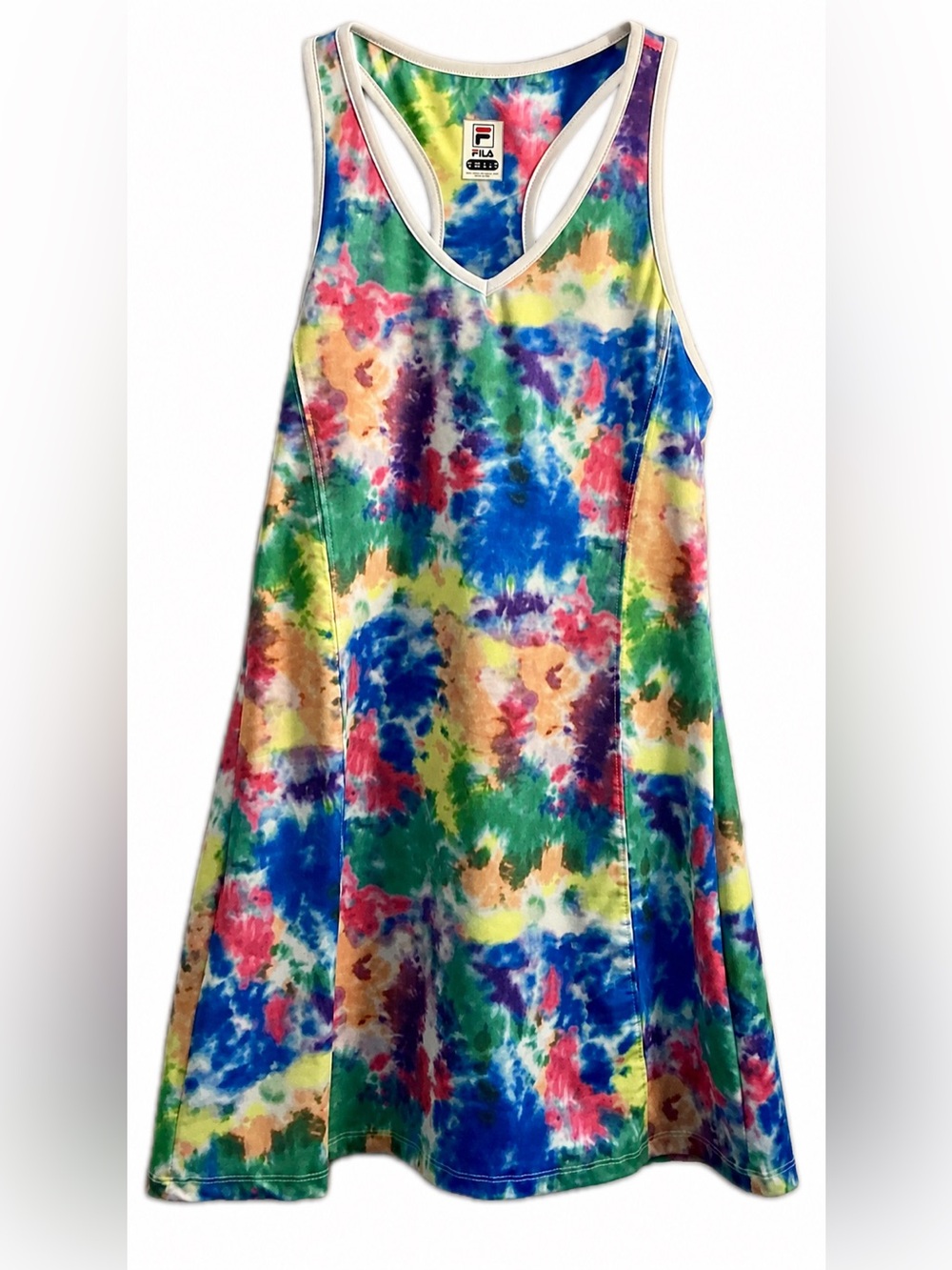 Fila Tie-Dye Athletic Dress Built-In Shelf Bra Racerback Activewear Medium
